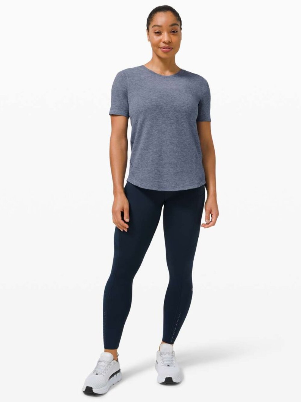 Lululemon Long Distance Short Sleeve Running T-Shirt Blue Gray M